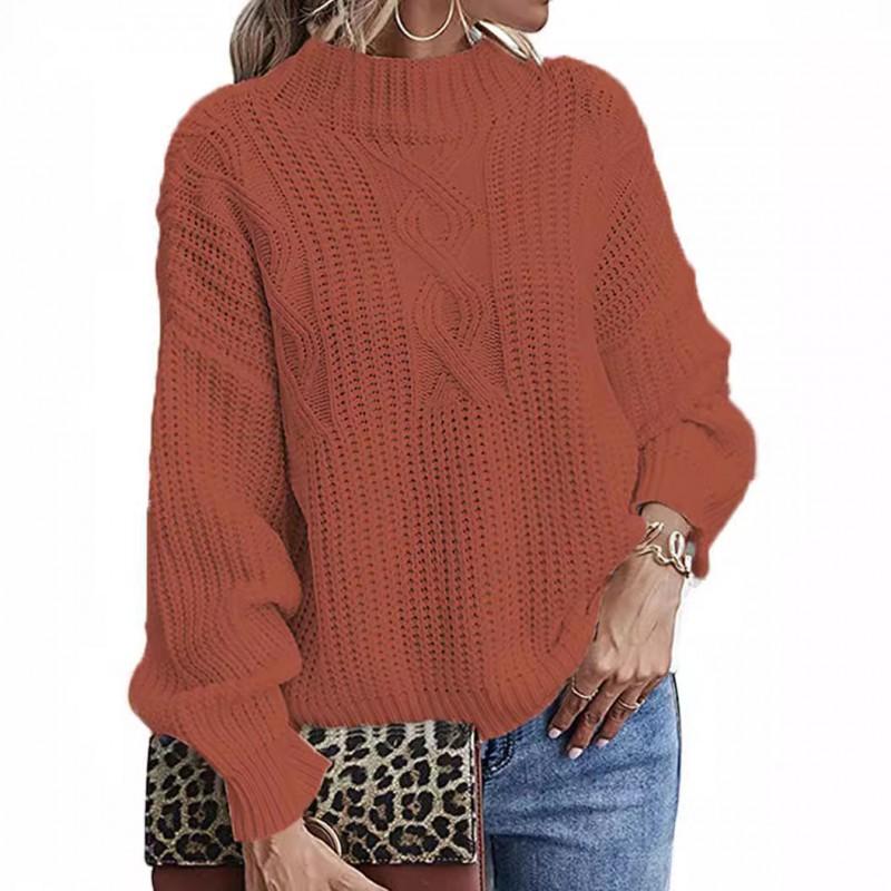 Womens Slim Fit Knit Sweater Long Sleeve Crew Neck Casual Top Winter