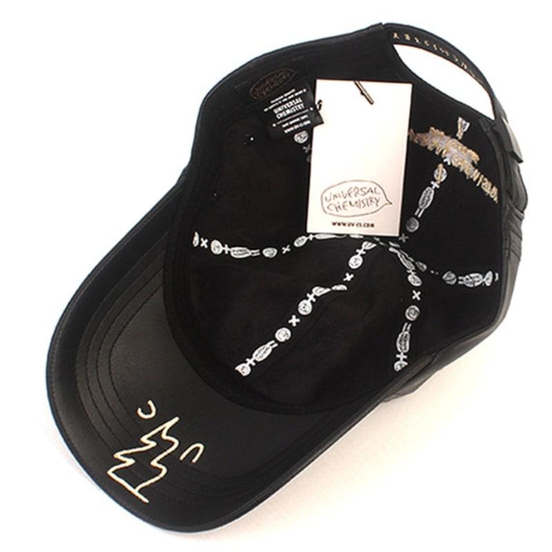 Universal Chemistry Black Bubble Leather Ballcap