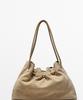 Massimo Dutti Split Suede Pleated Bag