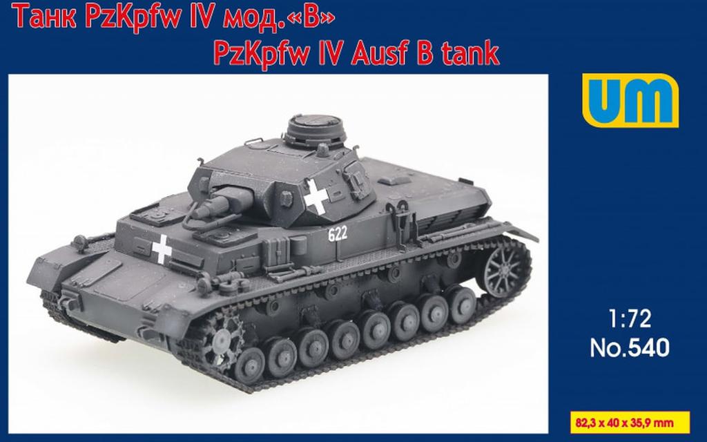 Unimodel German Panzer 4 Type B Plastic Model UU72540 1/72