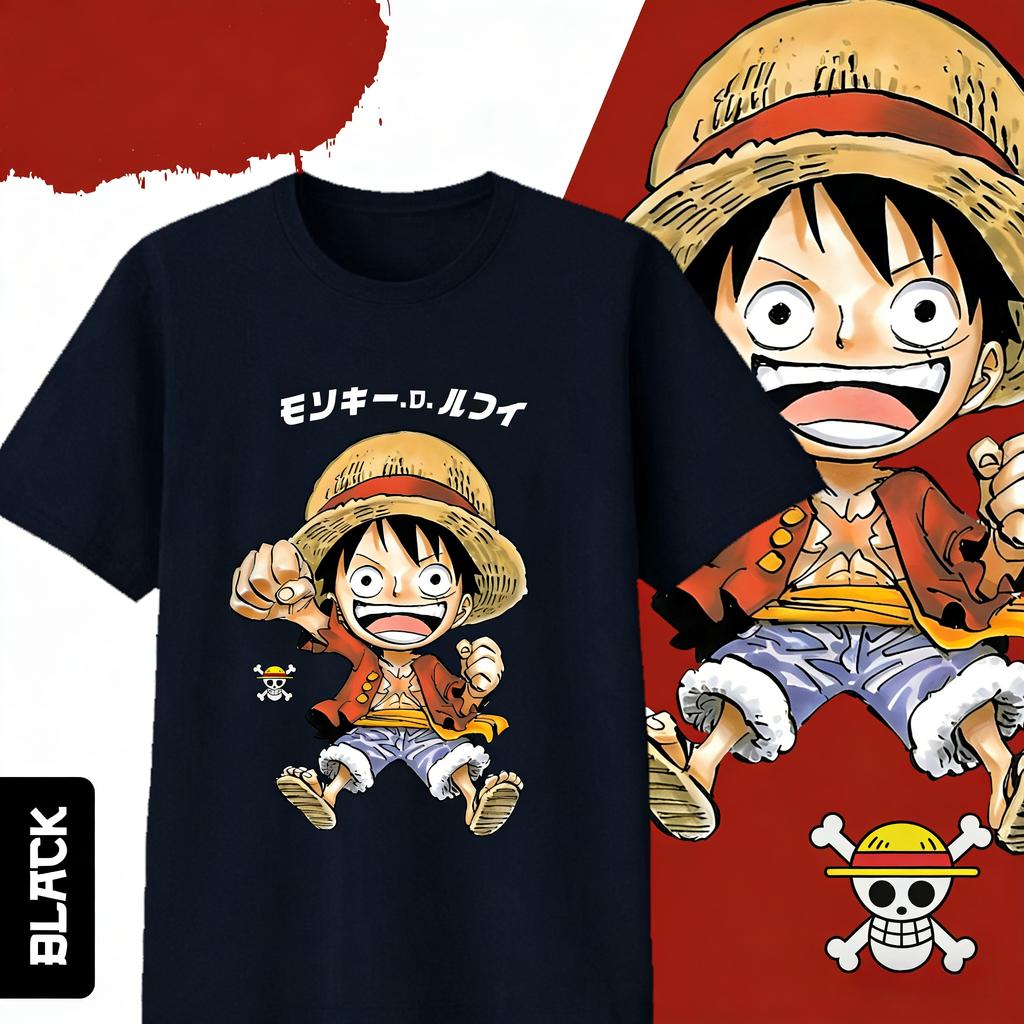 2026 Summer Anime One Piece Monkey D Luffy Printed Cotton Tshirt KidsUnisexsWomens Clothing Fashion Casual Street Tshirt Y2k