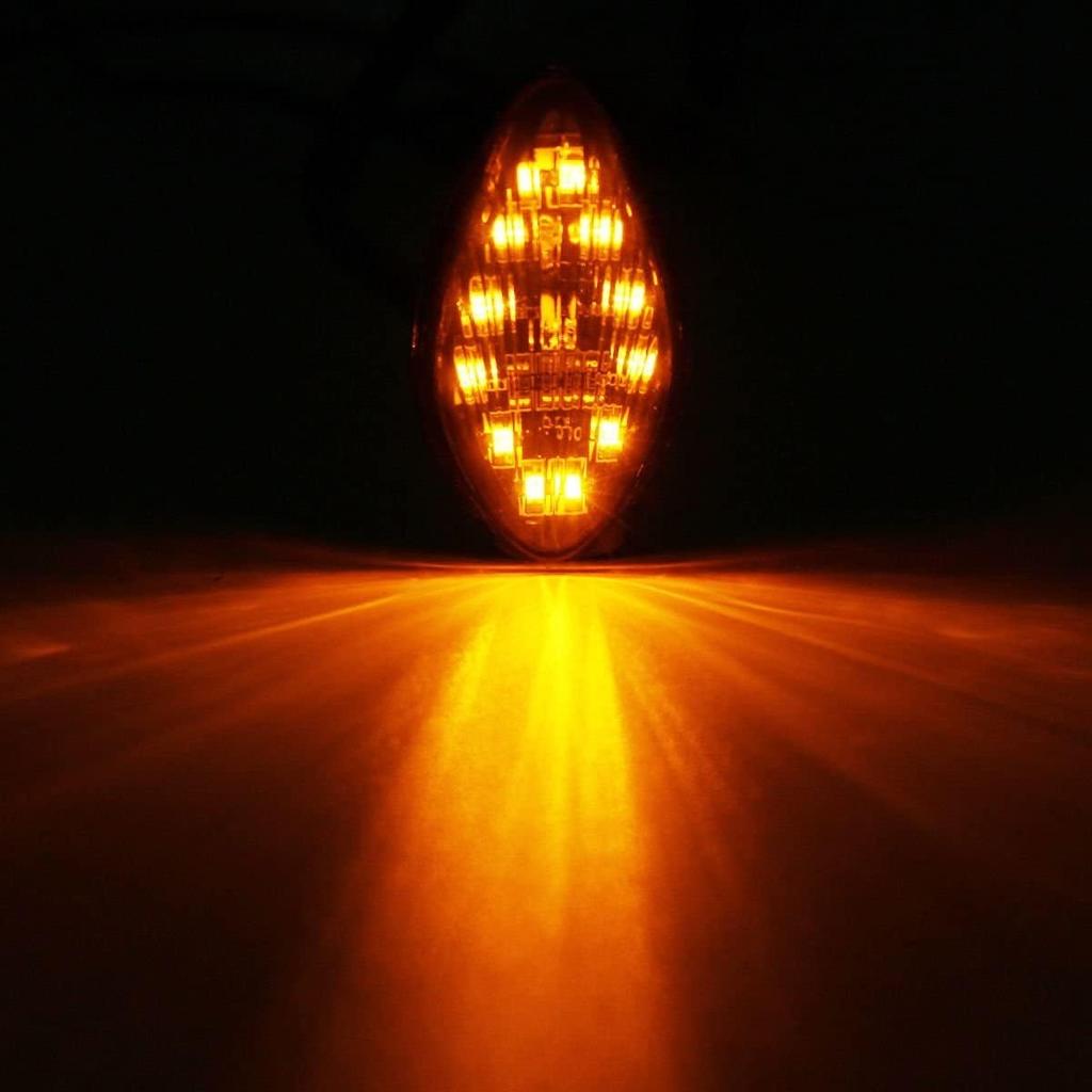 Motorcycle Turn Signals - Amber Light,12V, LED Indicator Light Waterproof Smoke Lens Fits HONDA Grom 2014-2020 (Pair)