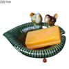 Green Leaf Ceramic Fruit Plate Painted Birds Decorative Trays Snacks Nuts Plate Dinner Table Fruits Bowl Candy Storage Tray
