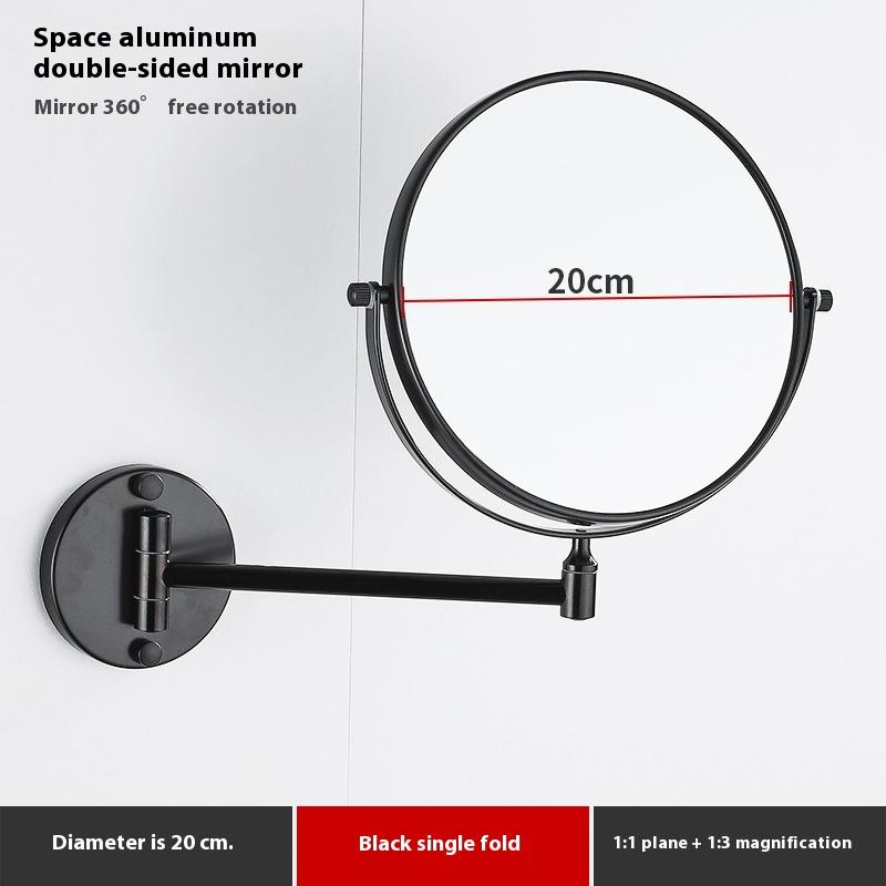 Black Gold Telescopic Mirror Bathroom Cosmetic Folding Beauty Wall Hanging Double-sided Mirror Bathroom