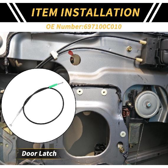 1 Pc Door Latch Release Cable for Toyota Tundra 2000-2006 Inside Door Handle Latch Cable Door Lock Cable No.697100C010 Black