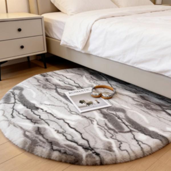 Plush Round Imitation Rabbit Fur Rug for Living Room, Bedroom, or Chair
