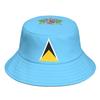 Saint Lucia Fisherman Hats Free Custom Made Name Number Team Logo Bucket Cap Country Travel Nation Island Flag Headgear
