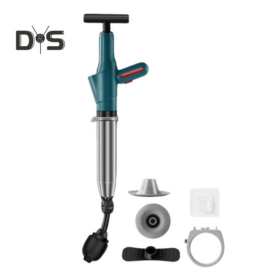 Έμβολο Τουαλέτας Δείκτης Πίεσης Αέρα Εργαλείο Αφαίρεσης Βουλωμάτων Αποχέτευσης από Ανοξείδωτο Ατσάλι με 4 Κεφαλές Εκβύθισης Έμβολο Αέρα Υψηλής Πίεσης