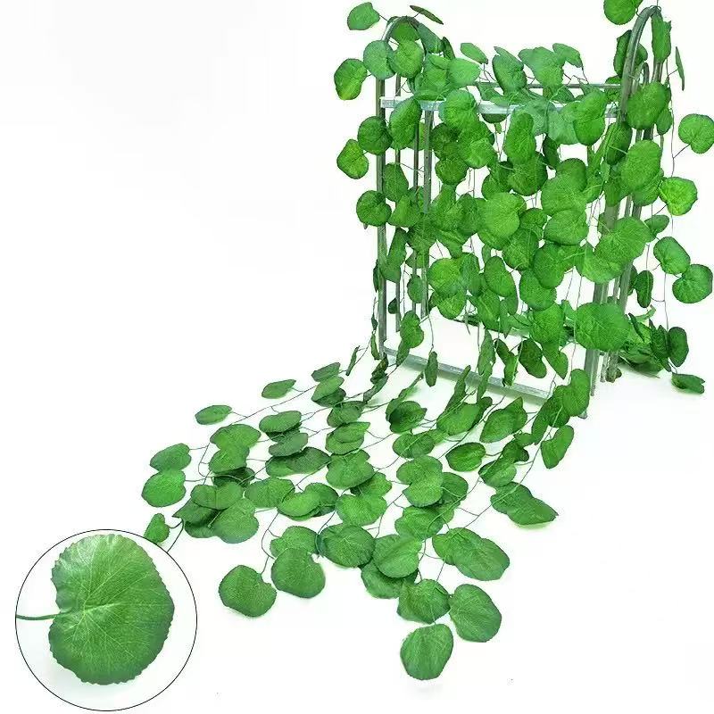 

2.1M Green Ivy Leaf Hanging Vine Artificial Garland Silk Wall Plant Home Garden Decoration Wedding Party DIY Fake Wreath Leaves 3pcs