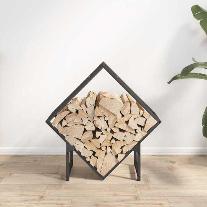 VidaXL Portant de bois chauffage noir 60x25x60 cm 864279