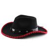 Couples Curled Edge Cowboy Hat Fashion Star Decoration Prairie Knight Hat Ball Party Versatile Top Hat