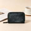 Genuine Leather Mini Card Holder Wallet Men Women Slim 2-Fold RFID-Blocking Case With Multiple Slots