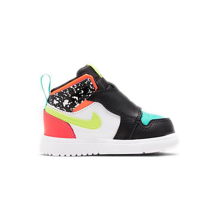 Air Jordan Sky Jordan 1 Toddler 'Composition Notebook - Laser Crimson' (Unisex) Black / Volt / White / Laser Crimson Toddler Shoes BQ7196 009