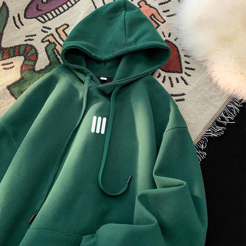 Autumn and Winter Men's Clothing Japanese Men's Casual Printing Hooded Long-sleeved Sweater Men's and Women's Trendy Brand Pullover Sports Jacket
