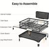 Expandable 2-in-1 Dishware Drain Rac-Space Saving,Rust Proof Metal Dishware Drain Rack with Pot Slot,Dish Rack and Drain Board, Kitchen Sink Finishing