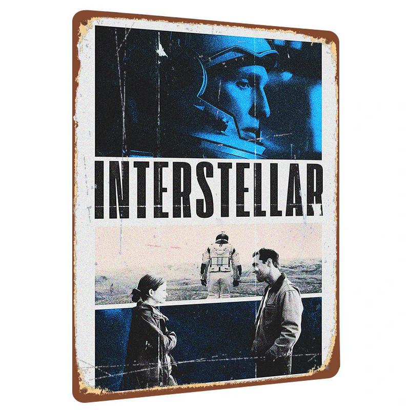 

Interstellar Movie Poster Vintage Tin Sign Living Room Study Wall Decor Home Accessories 20x30cm（7.8x11.8inch）
