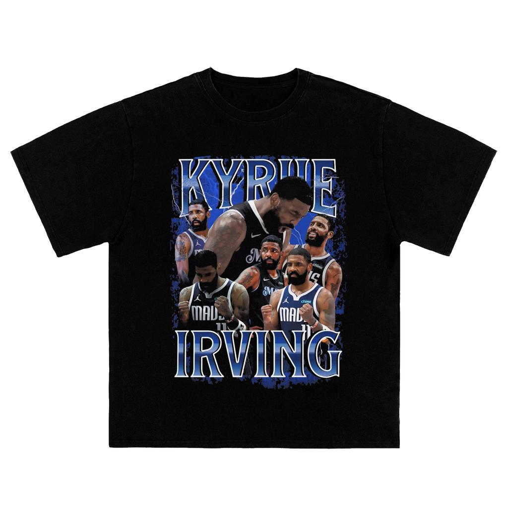 2025 Série Kyrie Irving Hvězda NBA Americké Pánské a Dámské Volné 100% Bavlna Přímý Sprej Letní Tričko s Krátkým Rukávem