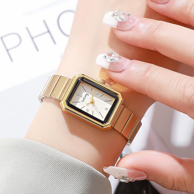 Luxury Women Watches Fashion Simple Square Quartz Watch Casual Women Watch Business Folding Alloy Ladies Clock Relogio Feminino