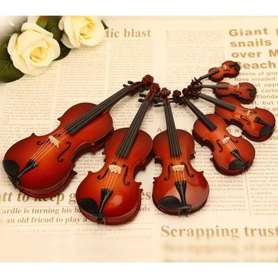 Nowa Grywalna Figurka Miniaturowych Skrzypiec, Najmniejszy na Świecie Miniaturowy Instrument Muzyczny, Akcesorium do Domku dla Lalek lub Brelok-Zawieszka, Prezenty Gag
