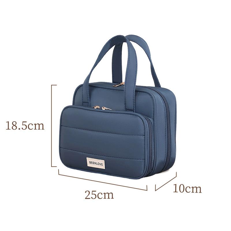 

High Capacity Partition Travel Cosmetic Bag Portable Toiletry Organizer Handheld Wash Bag