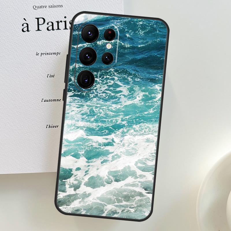

Blue Ocean Waves Sea Case For Samsung Galaxy S26 Ultra S24 S23 S22 S21 S25 Ultra S10 S20 Plus S25 FE Phone Cover Galaxy S21 FE