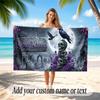 Skull Gothic Theme Beach Towel Personalized Custom Name & Text Soft Quick Dry Beach Towel for Swimming Travel