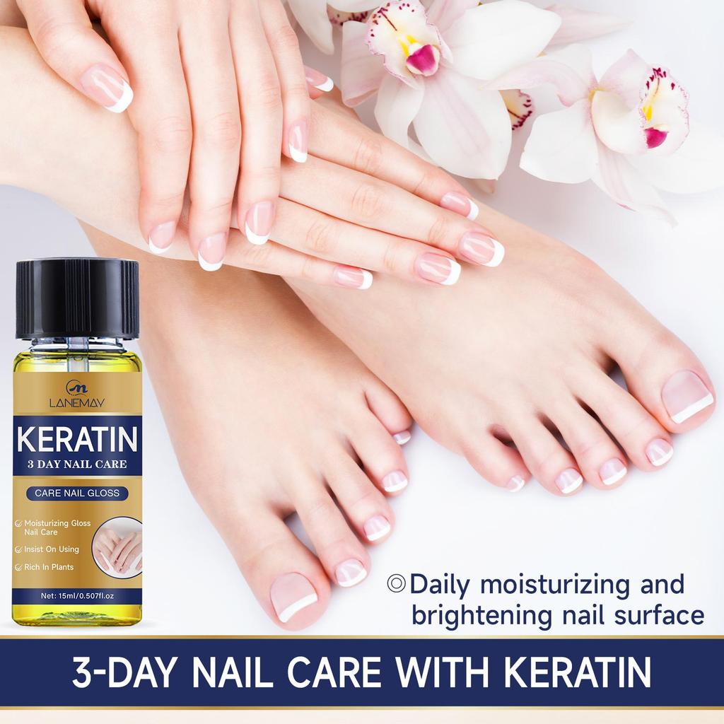 Keratin Care Nail Gloss-Moisturizing The Nail, Rich Plants The Nail-Suitable For All Skin Types, 15ml