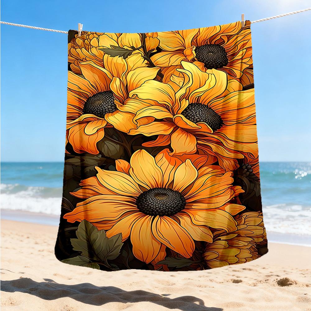 

1pc Sunflower Pattern Outdoor Blanket, Soft And Comfortable Blanket, Casual Warm Outdoor Blanket, Good Birthday Gift yy251201188 75x90cm
