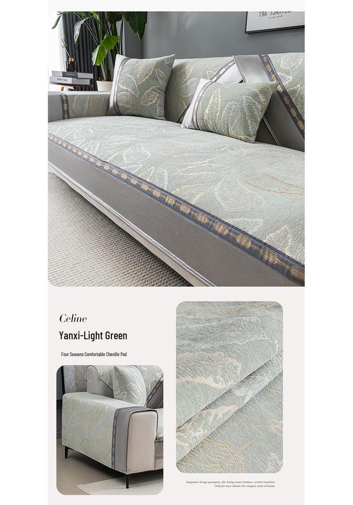 2026 Universal Chenille Sofa Cushion - Lightweight, Non-Slip, Luxury Feel Leather Cover