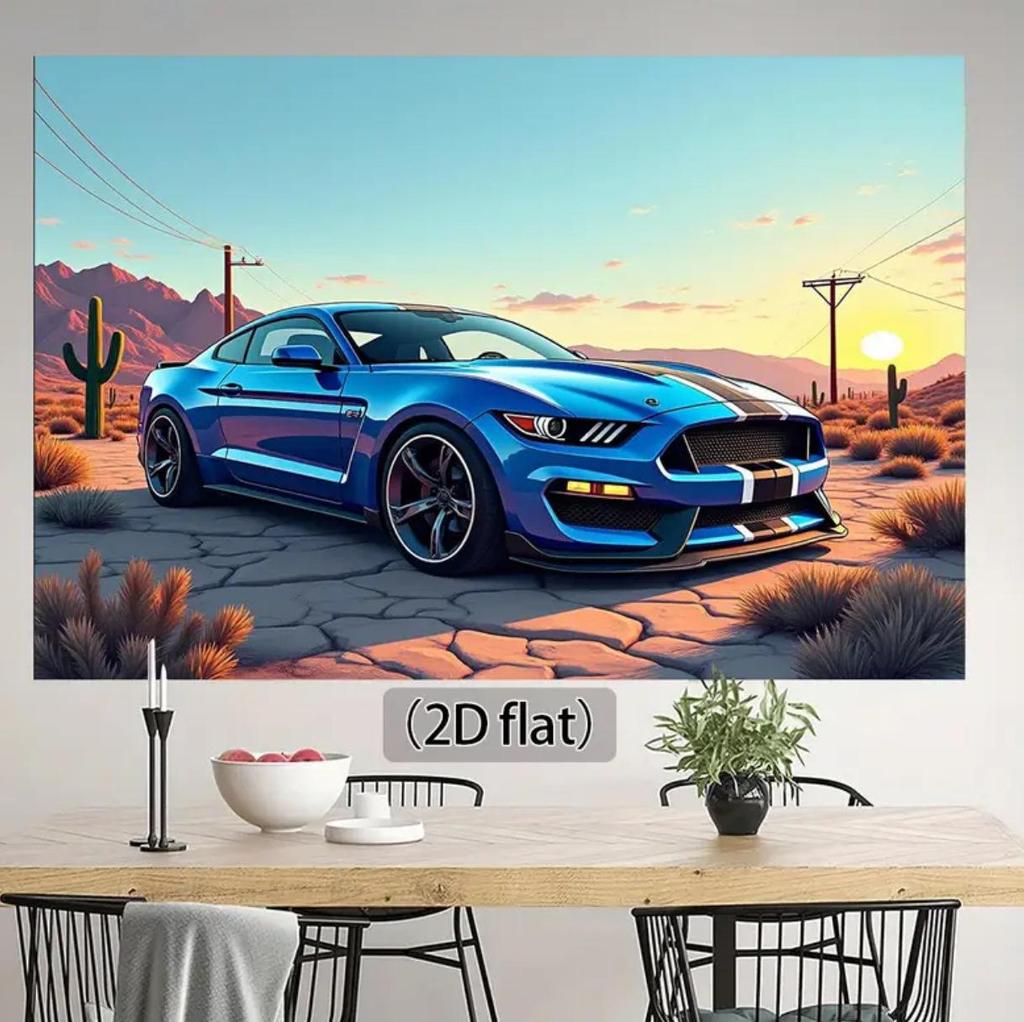Modern Canvas Art for Living Room and Restaurant: Decorative Car Poster