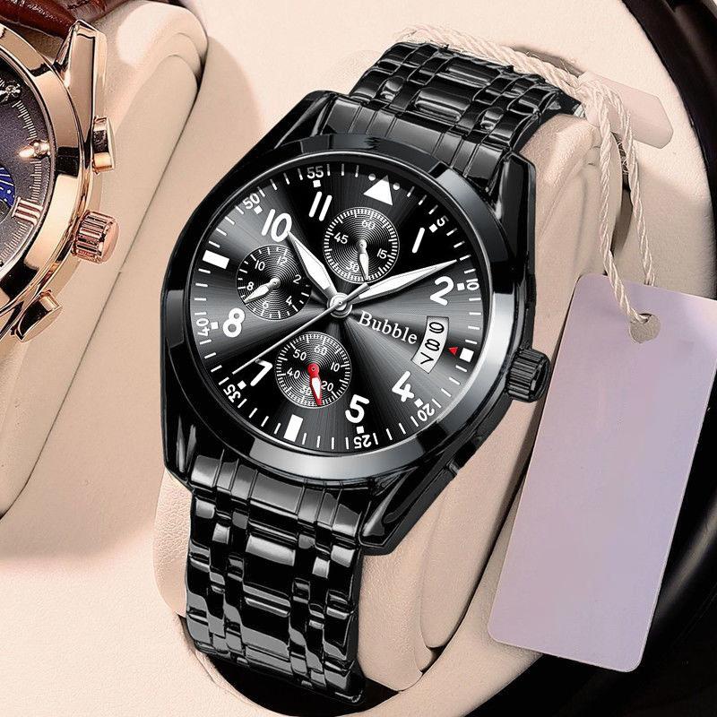 UTHAI Herrenuhren Marke Leichter Luxus Mode Freizeit Vollautomatisch Leuchtend Wasserdicht Digital Quarz Uhr mit sechs Zeigern Geschenk