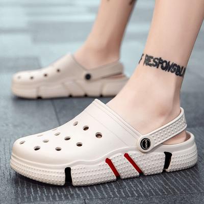 Hole Shoes Men'S Trend Outdoor Wear Large Size Slippers Dual-Purpose Sandals Household Non-Slip Beach Sandals
