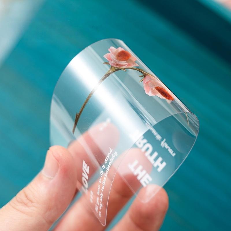 6 Stück Pflanzen Flüstern PVC Lesezeichen Set Natur Pflanzen Blumen Transparent Markierer Seite Notizhalter Schule Lesen Geschenk