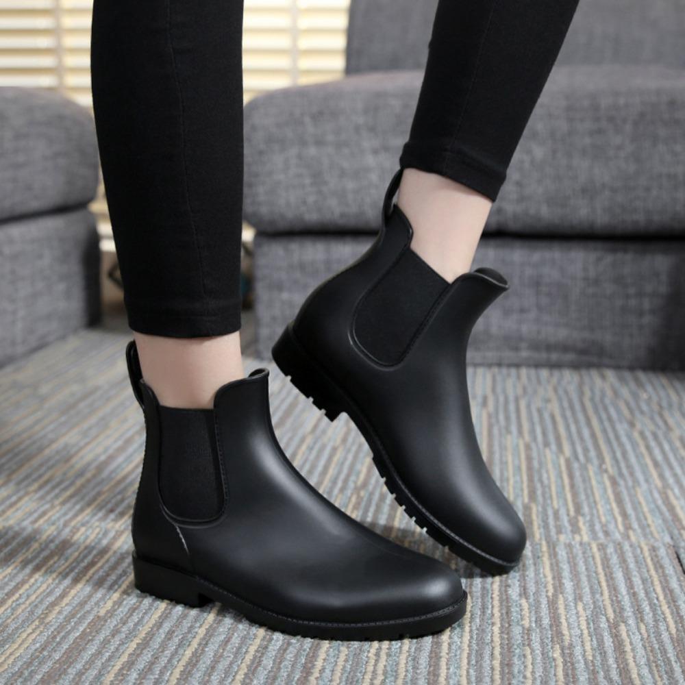 New Chelsea Fashion Rain Shoes Women's Short Tube Rain Boots Anti Slip Low Top Water Shoes Garden Waterproof Rubber Shoes