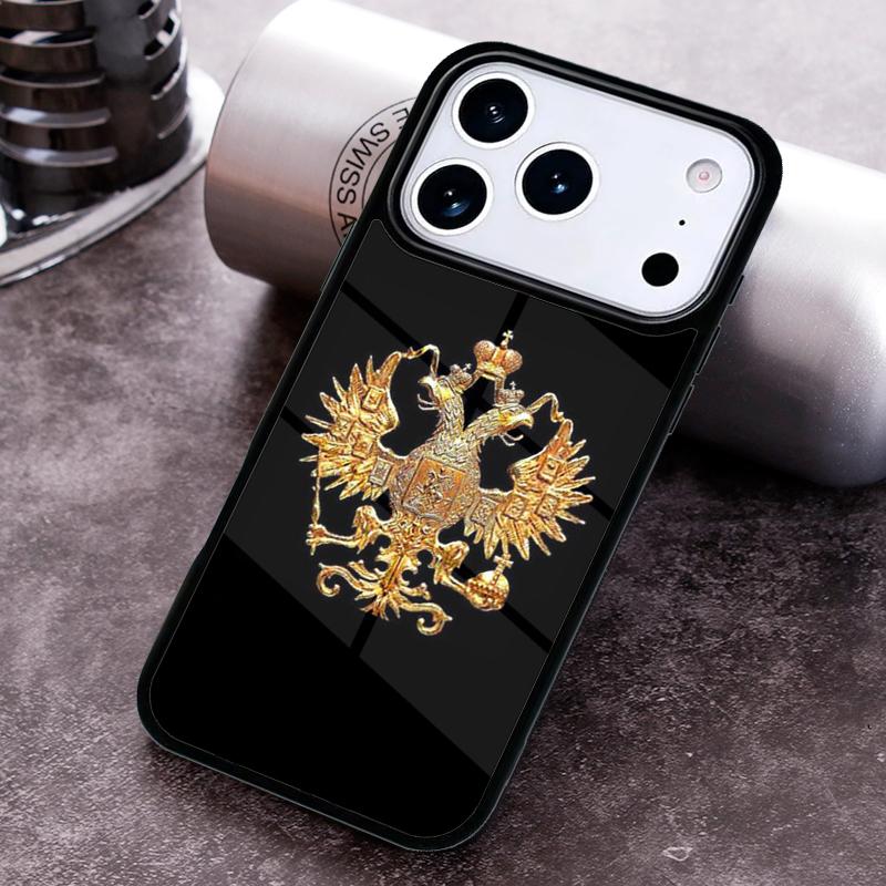 Russian coat of arms Flag Phone Case for iPhone 17 16 15 Pro Max Air 14 13 12 11 Plus Shockproof Capa Cover