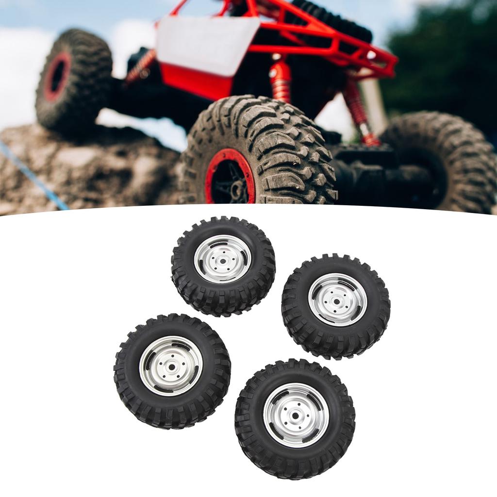4PCS RC Crawler Tires 1.9 Inch Rubber   RC Tire with Plastic Wheel   for   1Celsius10 Remote Control Cars
