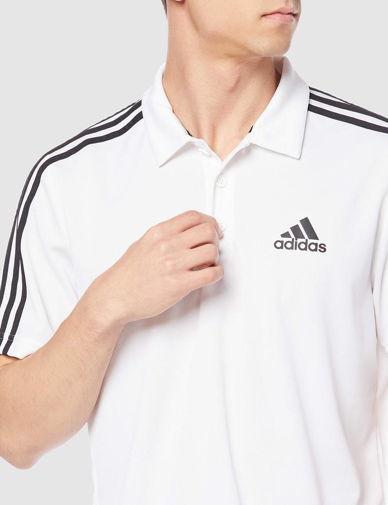 Adidas Train Essentials Pique Training Polo White Size L 3-Stripes Shirt, Men's, (GM2138), (BXH46)