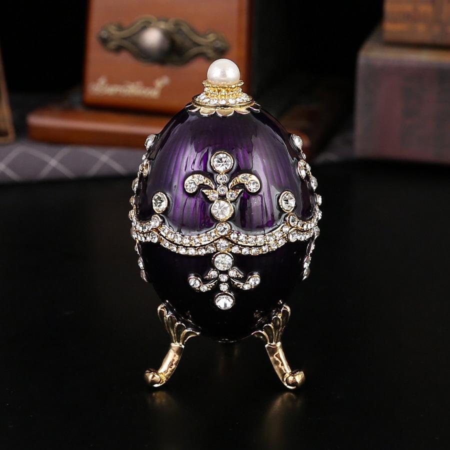 Enamel Craft Gifts Easter Gifts Diamond Eggs Jewelry Box Alloy Jewelry Box Creative Home
