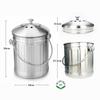 NewlineNY Stainless Steel Indoor Compost Bin for Kitchen Countertops, 1.3 Gallon Recycling Bucket with Two Charcoal Filters