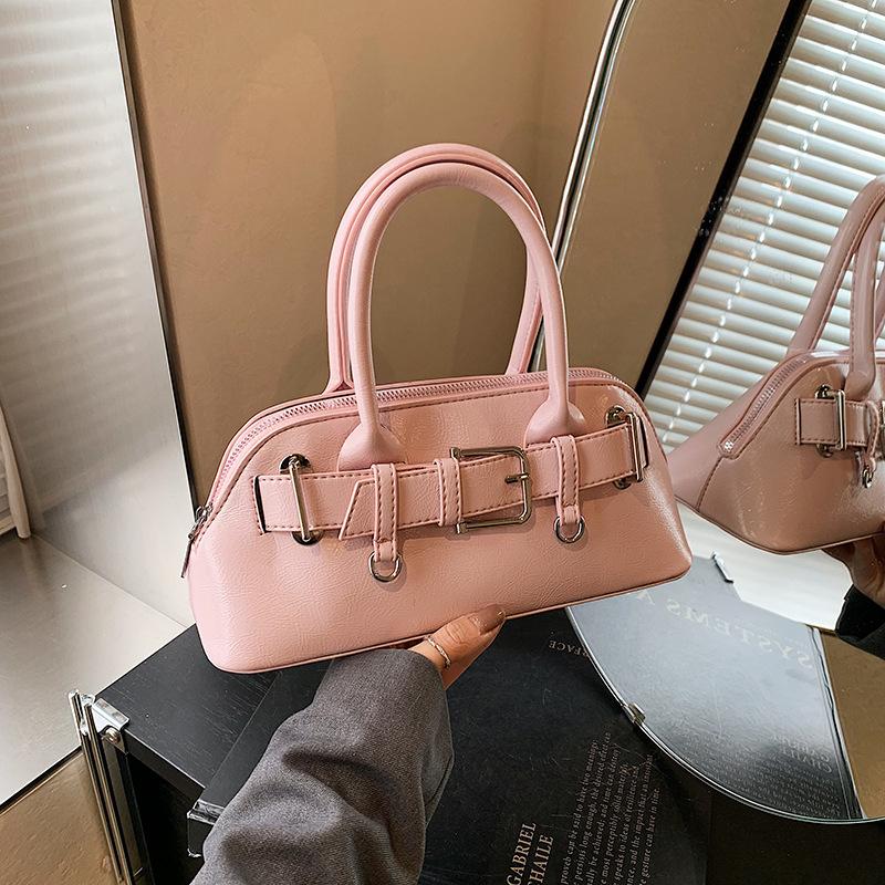 Niche design portable crossbody shell bag retro belt fashion underarm bag women's shoulder bag