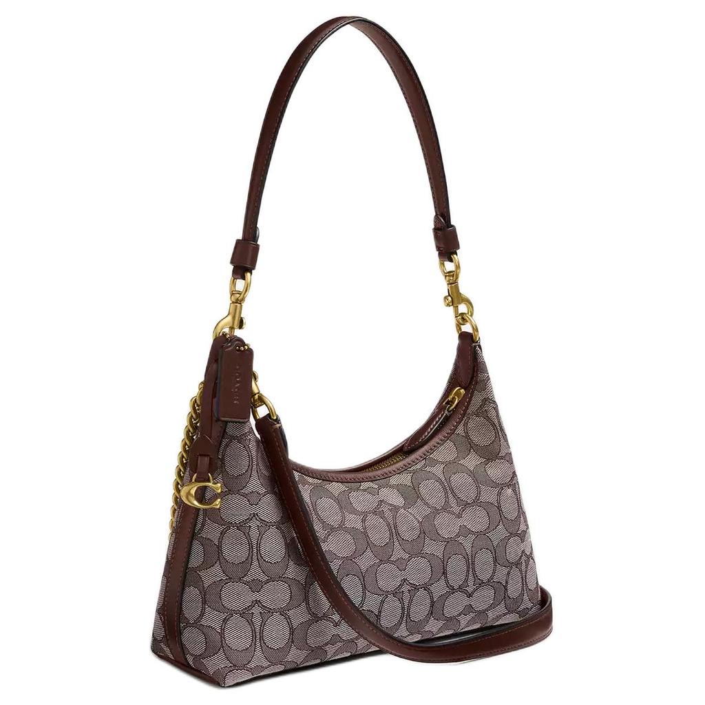 Coach Juliet 27 Brand Logo Removable Long Shoulder Strap Signature Jacquard Trimmed Calfskin Large Shoulder Bag Women Shoulder Bag CDG71-B4S0M