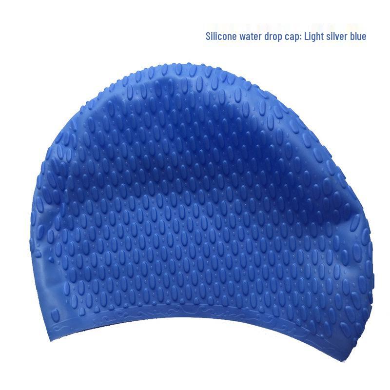 Water Drop Non-Slip Swim Cap for Women - Comfortable, Waterproof, and High Elasticity for Long Hair.
