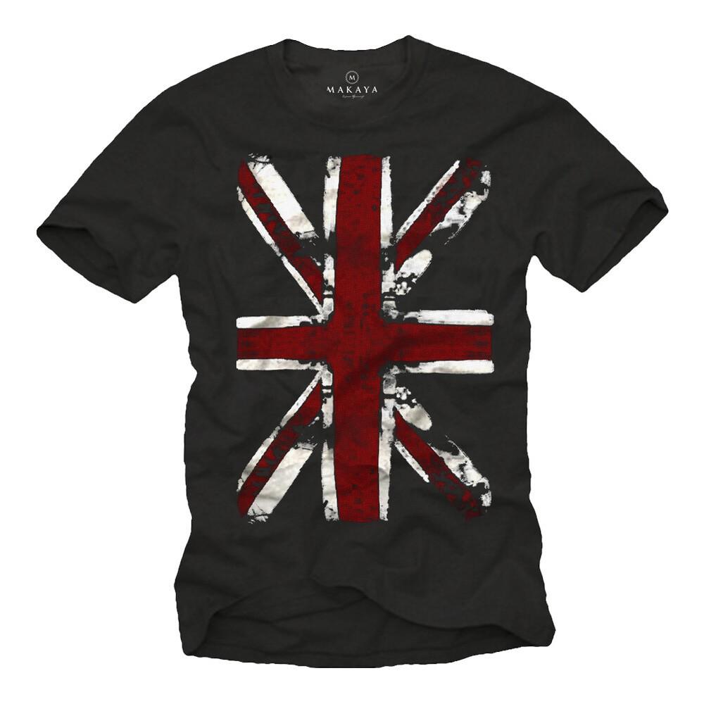 Union Jack Mens England Flag T-Shirt - Men UK Punk Rock Music Shirt