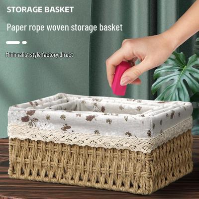 Woven Desktop Organizer Basket for Keys and Snacks
