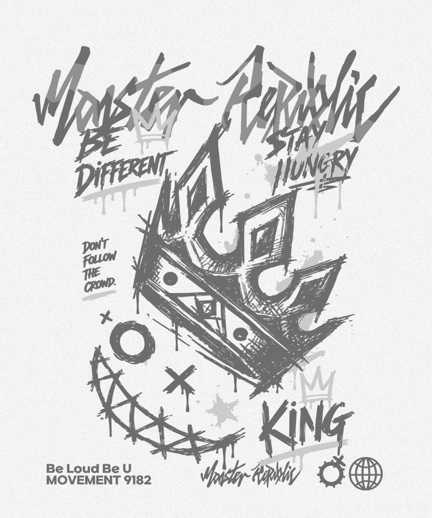 MONSTER REPUBLIC Crown Gray T-Shirt White_9182