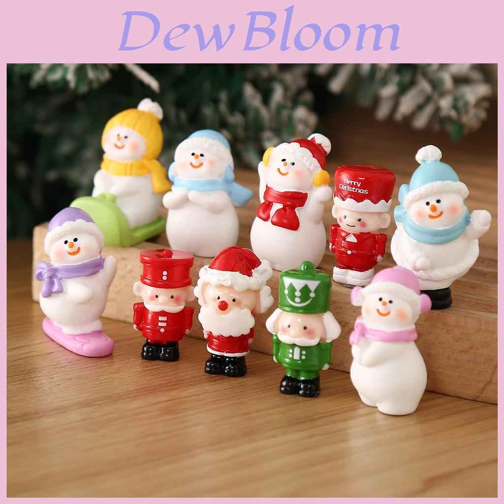 Christmas Resin Figurine Set With Snowman And Santa For Holiday Decor Party Gift