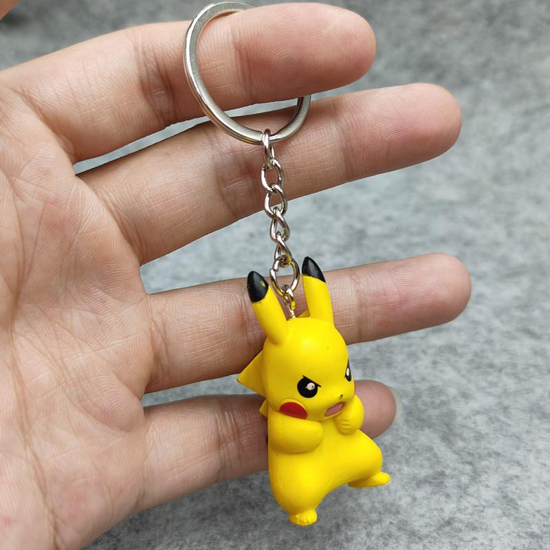 Cartoon Pokemon Pikachu Charmander Cubone Bulbasaur Kawaii Squirtle Keychain Pendant Bag Ornament Doll Children Birthday Gifts