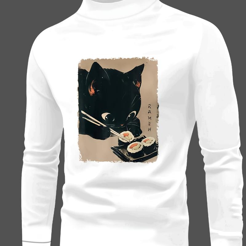 

Long Sleeve T-Shirt, Soft Cotton, Solid Color, Slim Fit, Casual Daily & Office Wear XXL чёрный