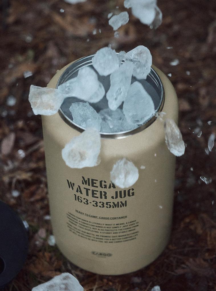CARGO CONTAINER MEGA WATER JUG Water Bottle Cold Insulation Ice Container Khaki 3.8L