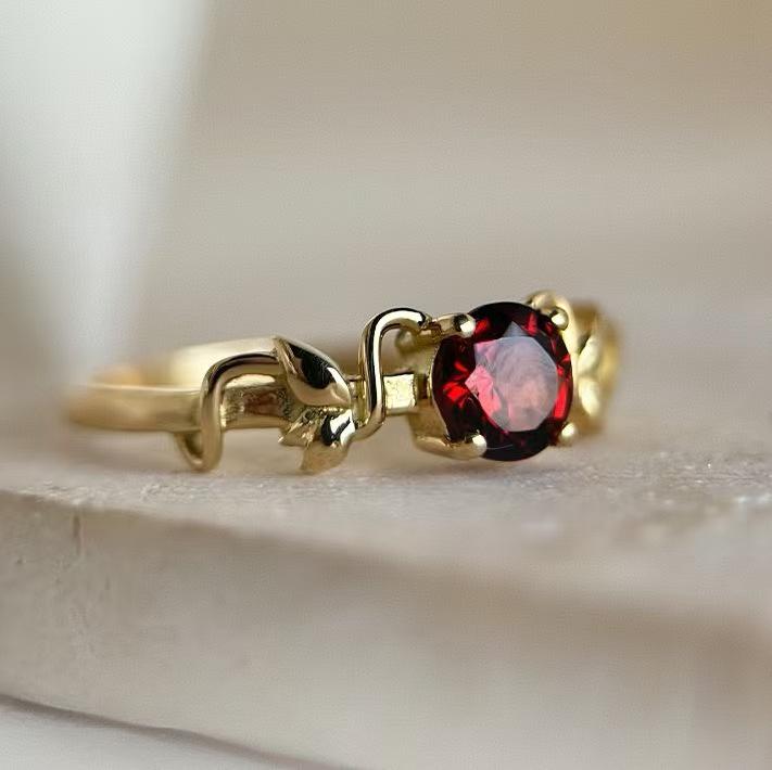 Trendy 2025 Red Zirconia Women's Ring with Diamond Inlay